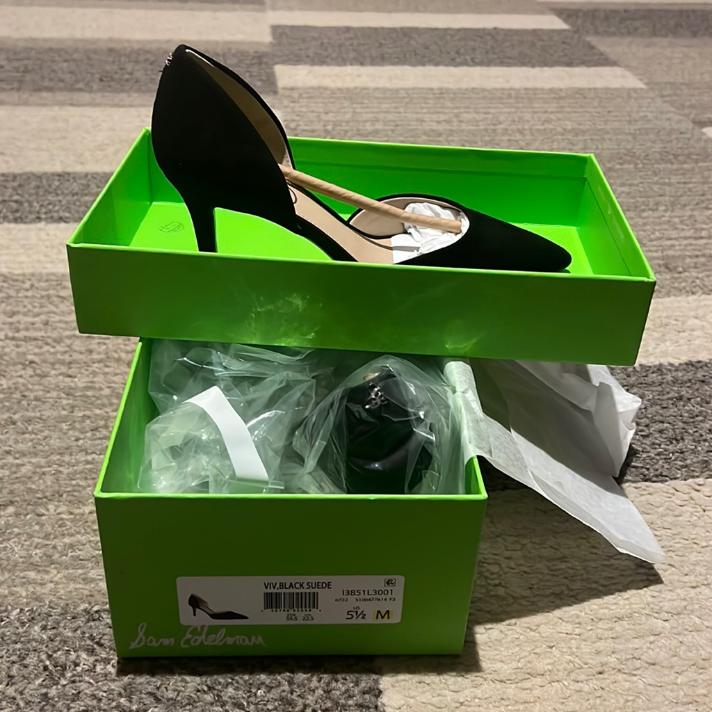 Size 5 1/2 Sam Edelman Black Suede Heels